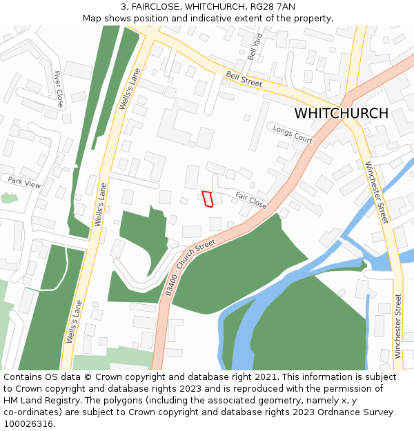 3, FAIRCLOSE, WHITCHURCH, RG28 7AN: Location map and indicative extent of plot