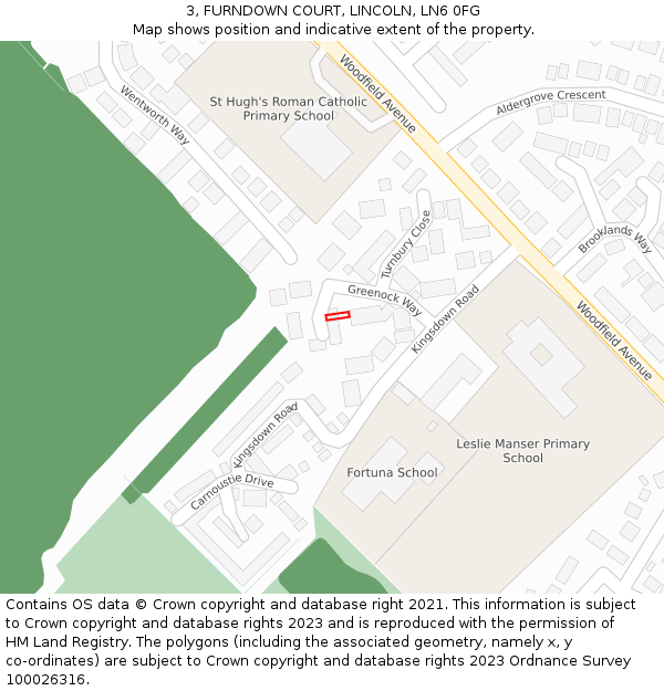 3, FURNDOWN COURT, LINCOLN, LN6 0FG: Location map and indicative extent of plot