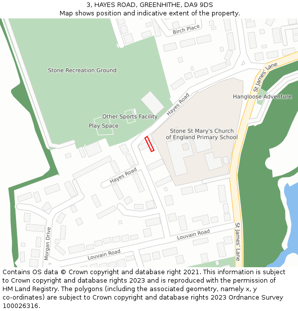 3, HAYES ROAD, GREENHITHE, DA9 9DS: Location map and indicative extent of plot