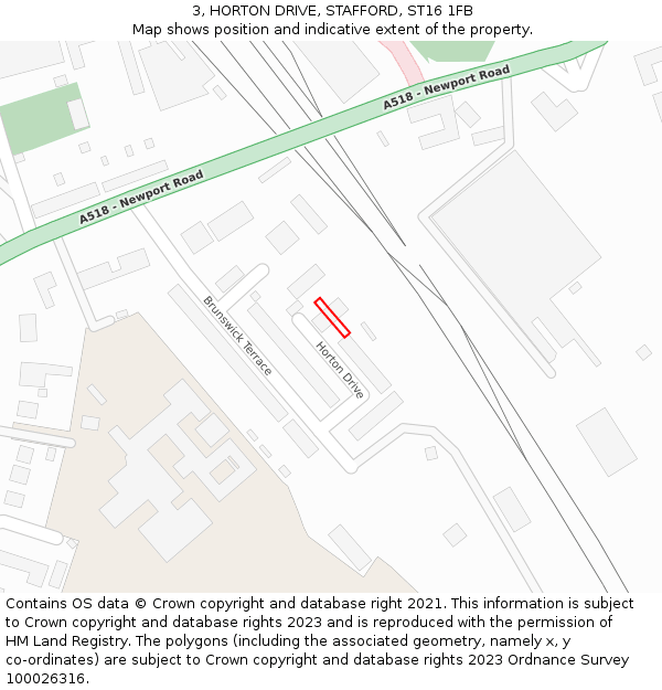 3, HORTON DRIVE, STAFFORD, ST16 1FB: Location map and indicative extent of plot