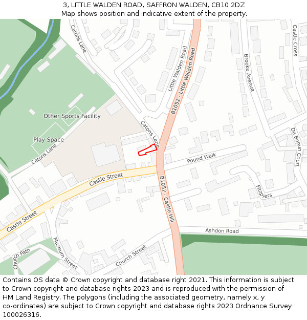 3, LITTLE WALDEN ROAD, SAFFRON WALDEN, CB10 2DZ: Location map and indicative extent of plot
