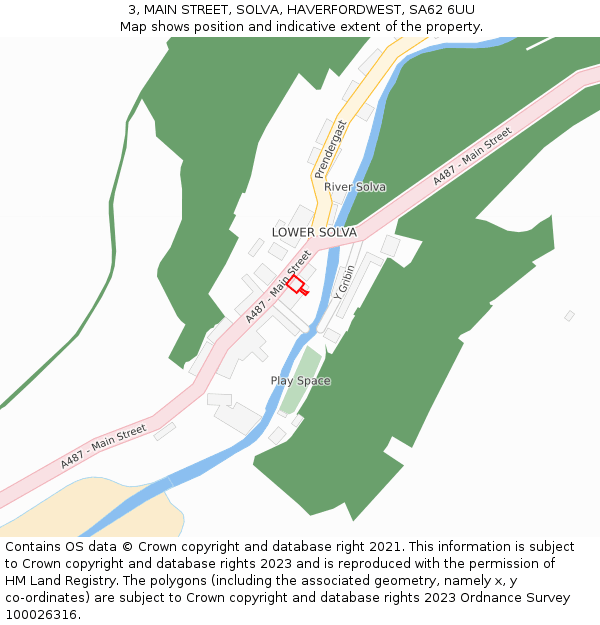 3, MAIN STREET, SOLVA, HAVERFORDWEST, SA62 6UU: Location map and indicative extent of plot