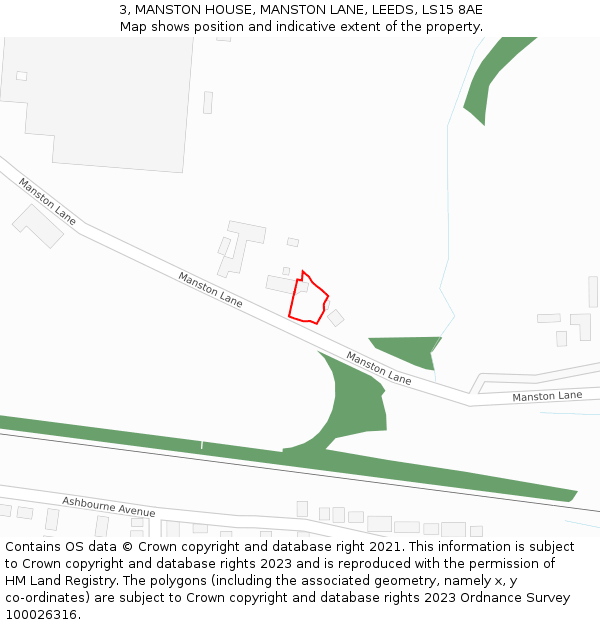 3, MANSTON HOUSE, MANSTON LANE, LEEDS, LS15 8AE: Location map and indicative extent of plot