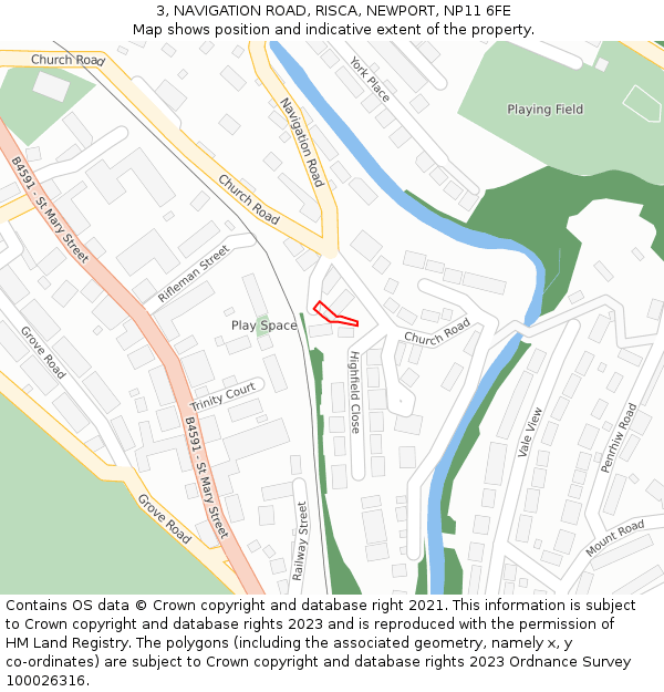 3, NAVIGATION ROAD, RISCA, NEWPORT, NP11 6FE: Location map and indicative extent of plot