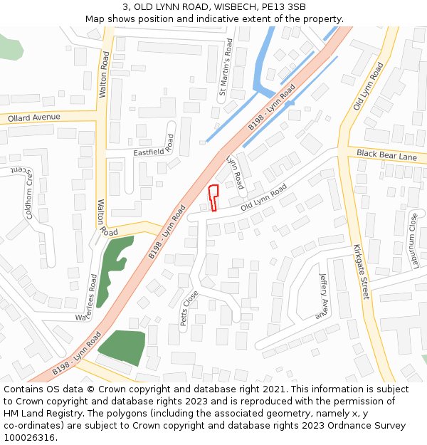 3, OLD LYNN ROAD, WISBECH, PE13 3SB: Location map and indicative extent of plot
