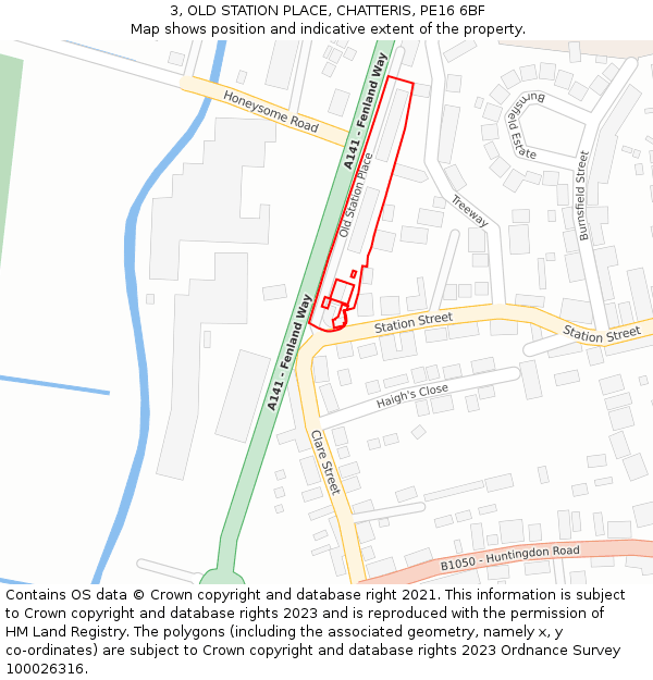 3, OLD STATION PLACE, CHATTERIS, PE16 6BF: Location map and indicative extent of plot