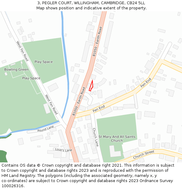 3, PEGLER COURT, WILLINGHAM, CAMBRIDGE, CB24 5LL: Location map and indicative extent of plot