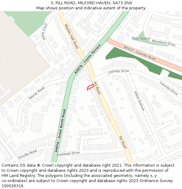 3, PILL ROAD, MILFORD HAVEN, SA73 2NS: Location map and indicative extent of plot