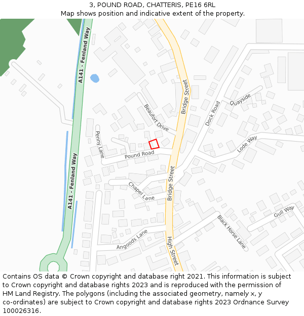 3, POUND ROAD, CHATTERIS, PE16 6RL: Location map and indicative extent of plot