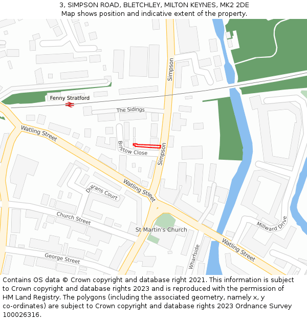 3, SIMPSON ROAD, BLETCHLEY, MILTON KEYNES, MK2 2DE: Location map and indicative extent of plot