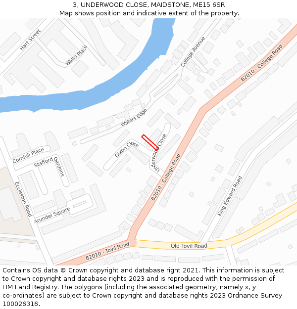 3, UNDERWOOD CLOSE, MAIDSTONE, ME15 6SR: Location map and indicative extent of plot