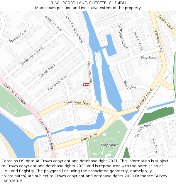 3, WHIPCORD LANE, CHESTER, CH1 4DH: Location map and indicative extent of plot