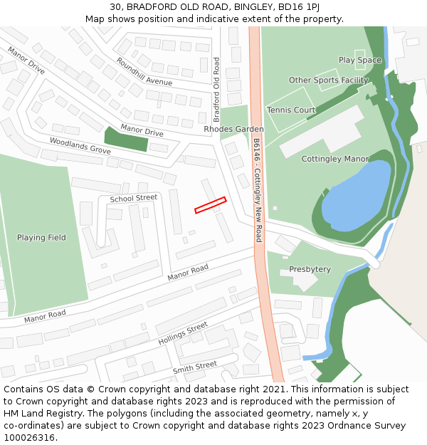 30, BRADFORD OLD ROAD, BINGLEY, BD16 1PJ: Location map and indicative extent of plot