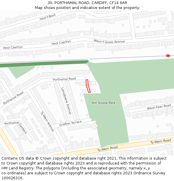 30, PORTHAMAL ROAD, CARDIFF, CF14 6AR: Location map and indicative extent of plot