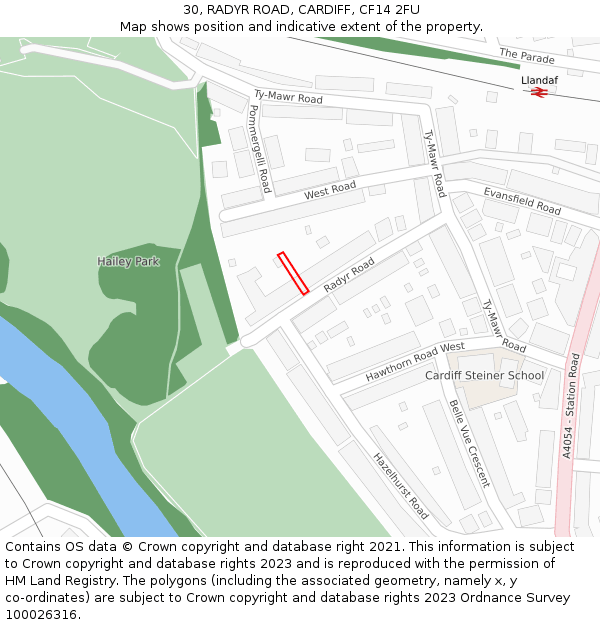 30, RADYR ROAD, CARDIFF, CF14 2FU: Location map and indicative extent of plot