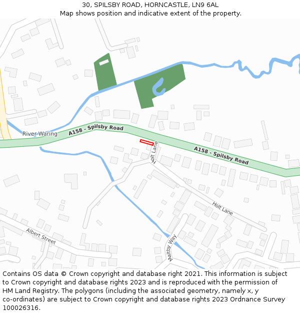 30, SPILSBY ROAD, HORNCASTLE, LN9 6AL: Location map and indicative extent of plot