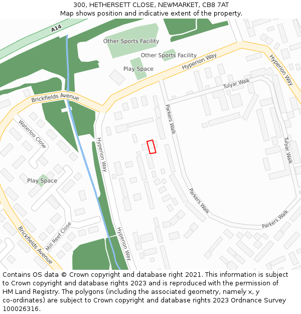300, HETHERSETT CLOSE, NEWMARKET, CB8 7AT: Location map and indicative extent of plot