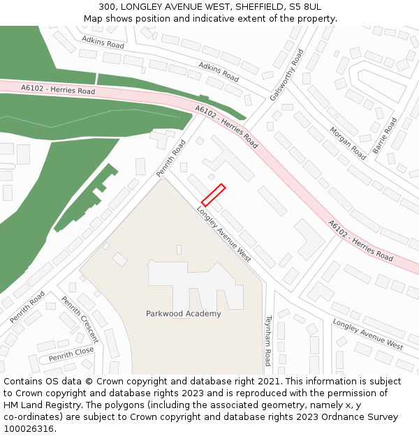 300, LONGLEY AVENUE WEST, SHEFFIELD, S5 8UL: Location map and indicative extent of plot