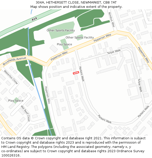 304A, HETHERSETT CLOSE, NEWMARKET, CB8 7AT: Location map and indicative extent of plot