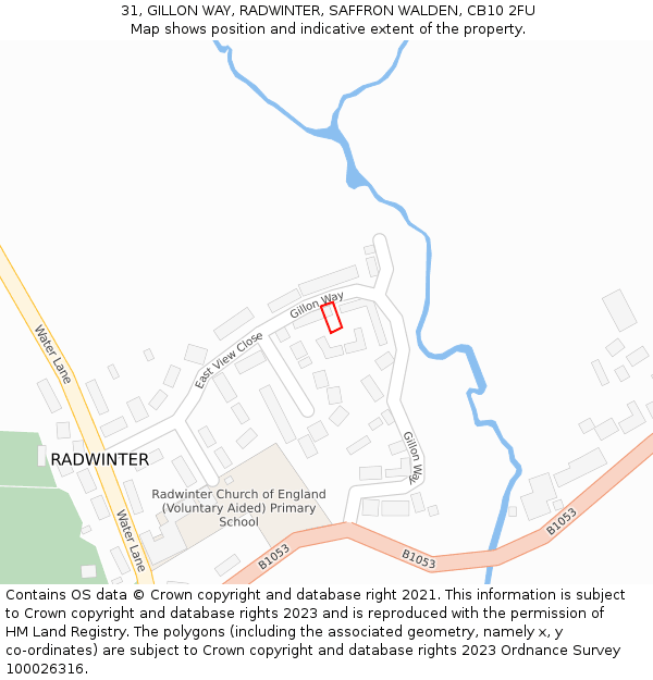31, GILLON WAY, RADWINTER, SAFFRON WALDEN, CB10 2FU: Location map and indicative extent of plot