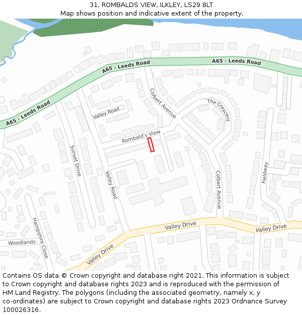 31, ROMBALDS VIEW, ILKLEY, LS29 8LT: Location map and indicative extent of plot