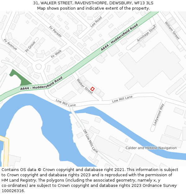 31, WALKER STREET, RAVENSTHORPE, DEWSBURY, WF13 3LS: Location map and indicative extent of plot