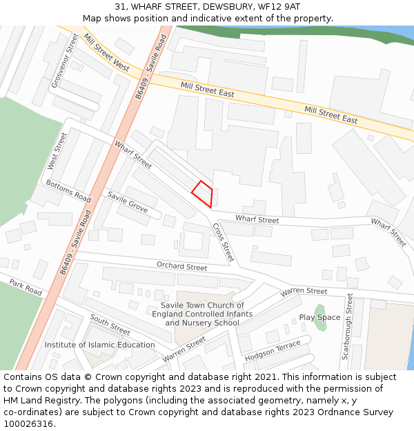 31, WHARF STREET, DEWSBURY, WF12 9AT: Location map and indicative extent of plot