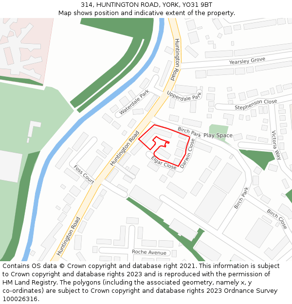 314, HUNTINGTON ROAD, YORK, YO31 9BT: Location map and indicative extent of plot