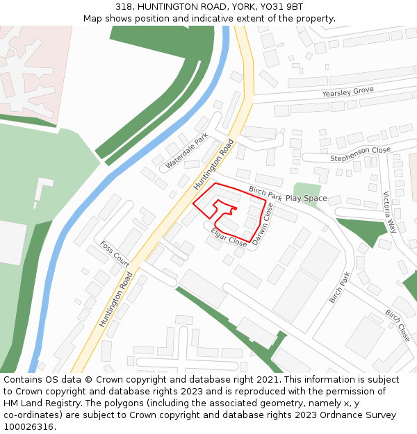 318, HUNTINGTON ROAD, YORK, YO31 9BT: Location map and indicative extent of plot