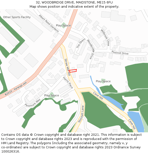 32, WOODBRIDGE DRIVE, MAIDSTONE, ME15 6FU: Location map and indicative extent of plot