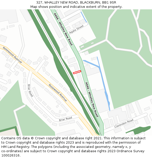 327, WHALLEY NEW ROAD, BLACKBURN, BB1 9SR: Location map and indicative extent of plot