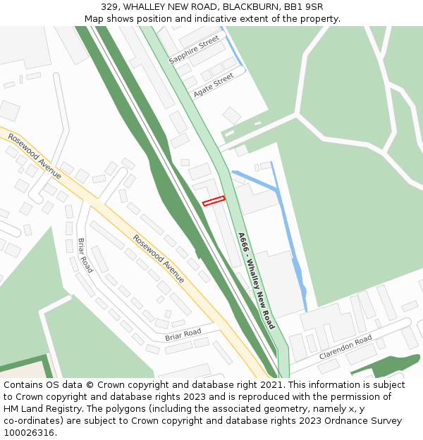 329, WHALLEY NEW ROAD, BLACKBURN, BB1 9SR: Location map and indicative extent of plot