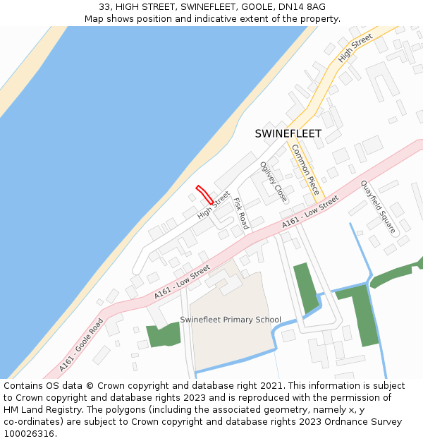 33, HIGH STREET, SWINEFLEET, GOOLE, DN14 8AG: Location map and indicative extent of plot