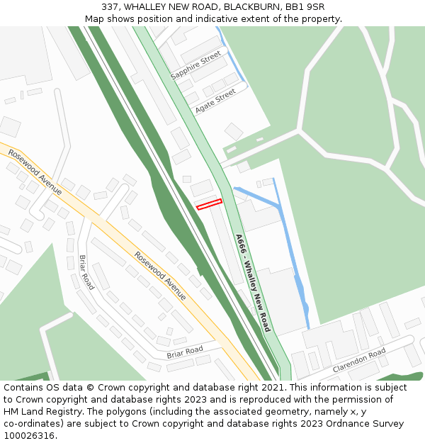 337, WHALLEY NEW ROAD, BLACKBURN, BB1 9SR: Location map and indicative extent of plot