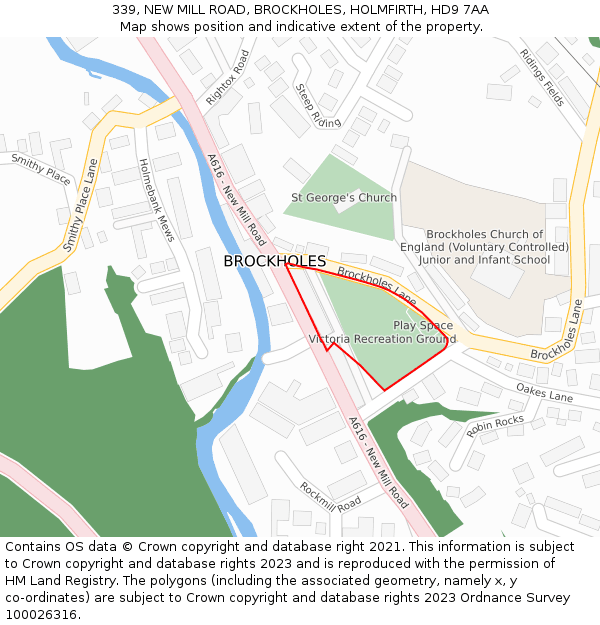 339, NEW MILL ROAD, BROCKHOLES, HOLMFIRTH, HD9 7AA: Location map and indicative extent of plot