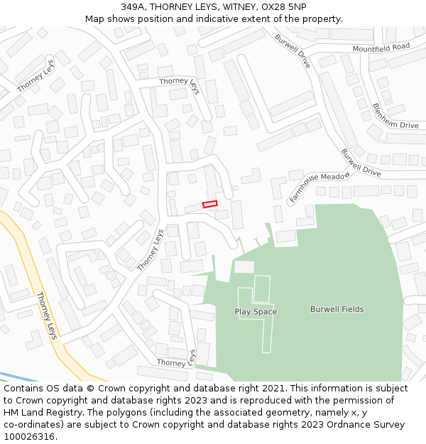 349A, THORNEY LEYS, WITNEY, OX28 5NP: Location map and indicative extent of plot