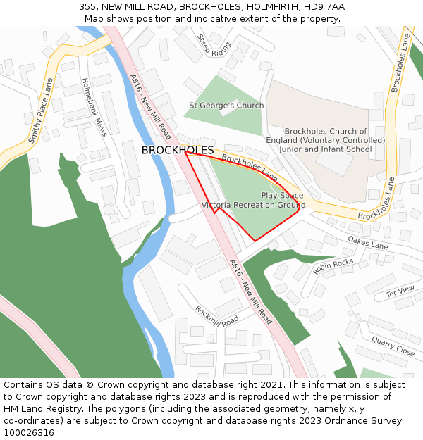 355, NEW MILL ROAD, BROCKHOLES, HOLMFIRTH, HD9 7AA: Location map and indicative extent of plot