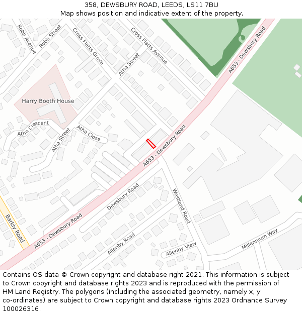 358, DEWSBURY ROAD, LEEDS, LS11 7BU: Location map and indicative extent of plot