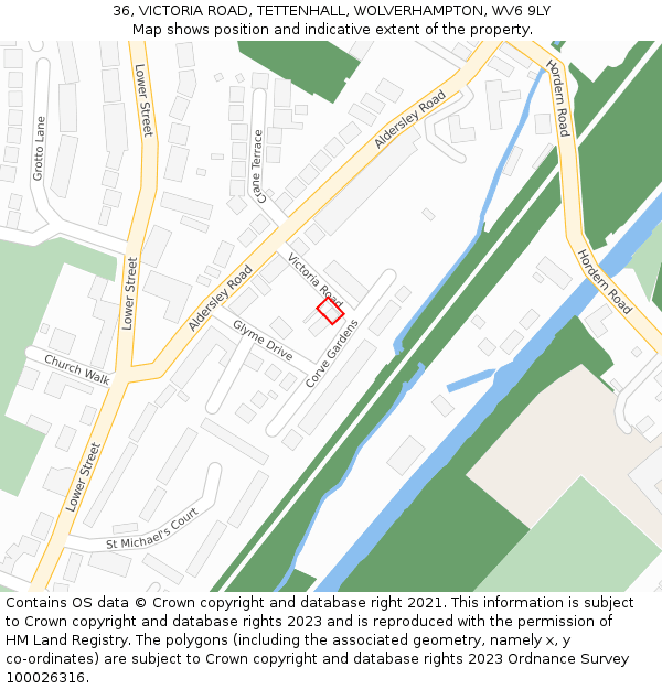 36, VICTORIA ROAD, TETTENHALL, WOLVERHAMPTON, WV6 9LY: Location map and indicative extent of plot