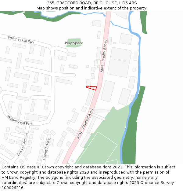 365, BRADFORD ROAD, BRIGHOUSE, HD6 4BS: Location map and indicative extent of plot