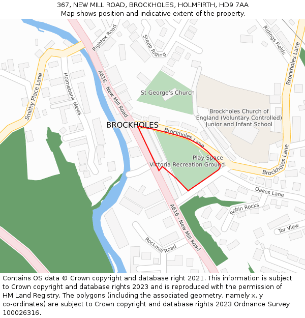 367, NEW MILL ROAD, BROCKHOLES, HOLMFIRTH, HD9 7AA: Location map and indicative extent of plot