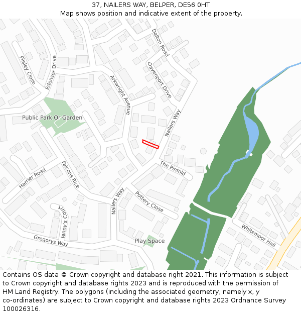 37, NAILERS WAY, BELPER, DE56 0HT: Location map and indicative extent of plot