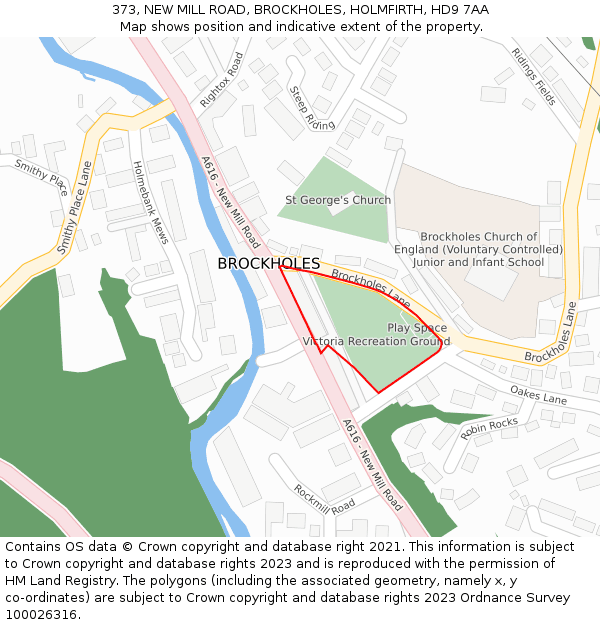 373, NEW MILL ROAD, BROCKHOLES, HOLMFIRTH, HD9 7AA: Location map and indicative extent of plot
