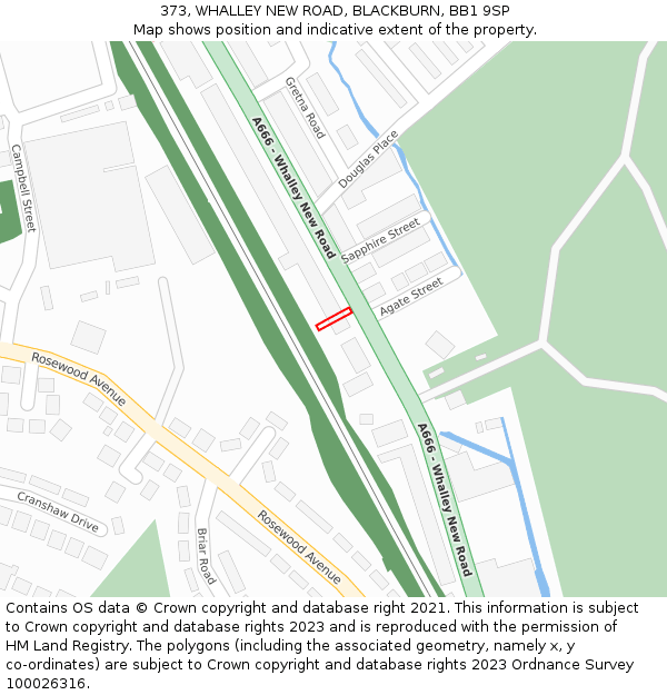 373, WHALLEY NEW ROAD, BLACKBURN, BB1 9SP: Location map and indicative extent of plot