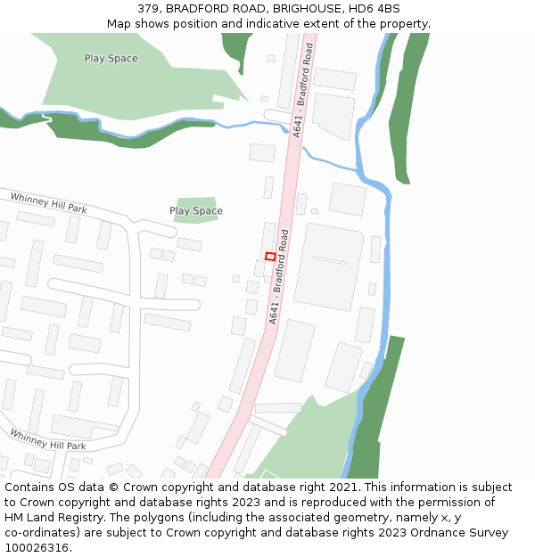 379, BRADFORD ROAD, BRIGHOUSE, HD6 4BS: Location map and indicative extent of plot