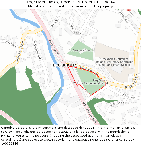 379, NEW MILL ROAD, BROCKHOLES, HOLMFIRTH, HD9 7AA: Location map and indicative extent of plot