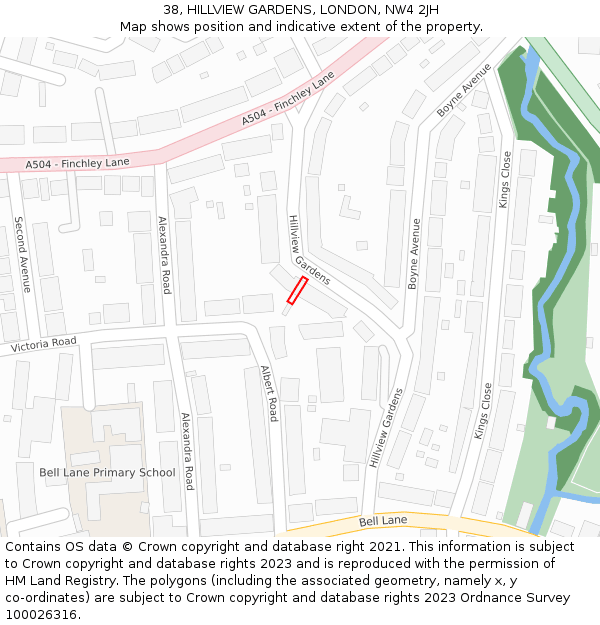 38, HILLVIEW GARDENS, LONDON, NW4 2JH: Location map and indicative extent of plot