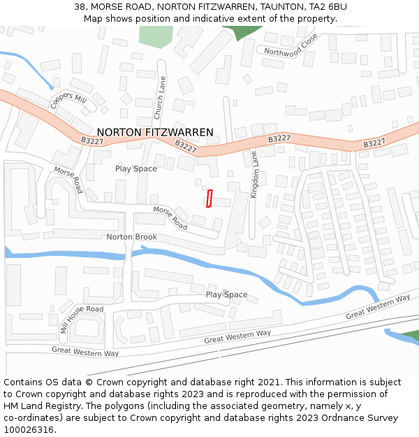 38, MORSE ROAD, NORTON FITZWARREN, TAUNTON, TA2 6BU: Location map and indicative extent of plot