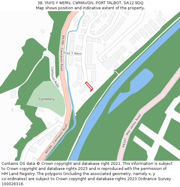 38, YNYS Y WERN, CWMAVON, PORT TALBOT, SA12 9DQ: Location map and indicative extent of plot