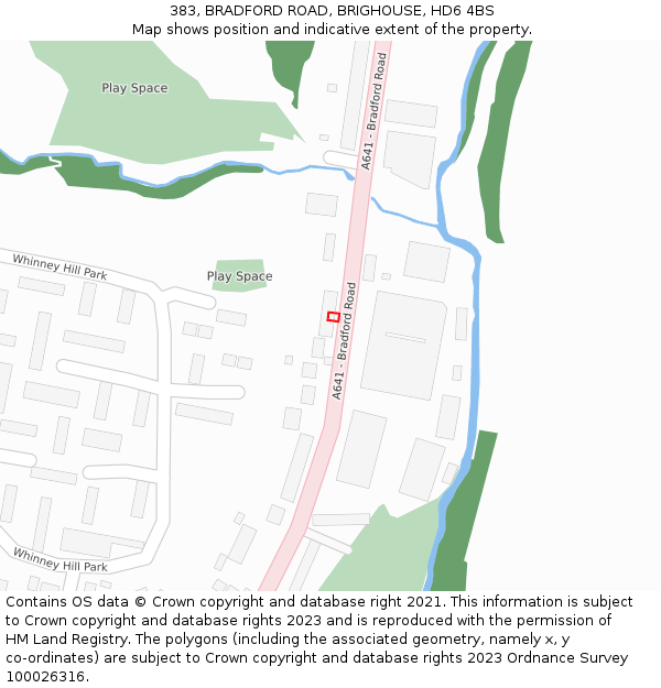 383, BRADFORD ROAD, BRIGHOUSE, HD6 4BS: Location map and indicative extent of plot